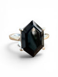 Faceted Black Onyx Solid 925 Sterling Silver Ring 7
