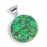 Kingman Green Mojave Turquoise Solid 925 Sterling Silver Pendant