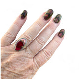 Kingman Red Rose Dahlia Solid 925 Sterling Silver Ring 7.5