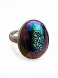 Titanium Aura Druzy Solid 925 Sterling Silver Ring 6