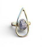 Rough Tanzanite Solid 925 Sterling Silver Ring 8