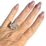 Huge Herkimer Diamond Solid 925 Sterling Silver Ring ADJ