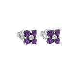 Amethyst Solid 925 Sterling Silver Stud Earrings