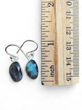Labradorite faceted Solid 925 Sterling Silver Earrings