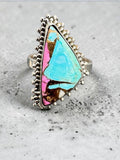 Kingman Cotton Candy Turquoise Solid 925 Sterling Silver Ring 8