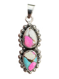 Kingman Cotton Candy Turquoise Solid 925 Sterling Silver Pendant