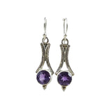 African Amethyst Solid 925 Sterling Silver Earrings