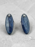 Blue Kyanite Solid 925 Sterling Silver stud Earrings