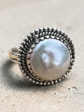 Pearl Solid 925 Sterling Silver Ring 8
