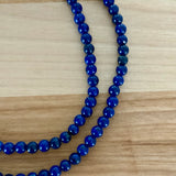 Blue Lapis 4 mm Beaded Necklace