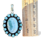Caribbean Larimar Solid 925 Sterling Silver Pendant