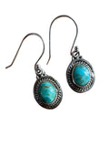 Kingman Turquoise Solid 925 Sterling Silver Earrings