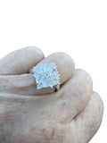 Faceted Rainbow Moonstone Solid 925 Sterling Silver Ring 6