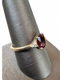Garnet & White Topaz Solid 925 Sterling Silver Ring 10