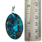 Copper Turquoise Solid 925 Sterling Silver Pendant
