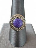 Charoite Solid 925 Sterling Silver Ring 10