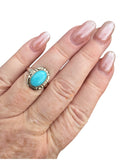 Kingman Turquoise Solid 925 Sterling Silver Ring 6