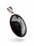 Bulls Eye Crown of Silver Psilomelane Solid 925 Sterling Silver Pendant