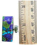 Kingman Blue, Green, Purple Turquoise Solid 925 Sterling Silver Pendant
