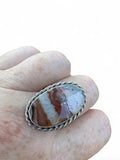 Crazy Lace Agate Solid 925 Sterling Silver Ring 10