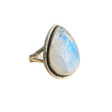 Rainbow Moonstone Solid 925 Sterling Silver Ring 8
