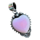 Heart Pink Conch Solid 925 Sterling Silver Pendant