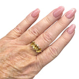 Triple Citrine Solid 925 Sterling Silver Ring 9