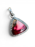 Kingman Red Rose Dahlia Solid 925 Sterling Silver Pendant