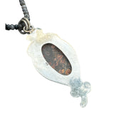 ROSE Leopardskin Jasper Solid 925 Sterling Silver Pendant Beaded Necklace