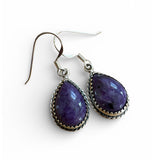 Russian Charoite Solid 925 Sterling Silver Earrings
