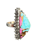 Kingman Cotton Candy Turquoise Solid 925 Sterling Silver Ring 8