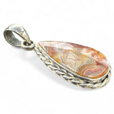 Crazy Lace Agate teardrop Solid 925 Sterling Silver Pendant
