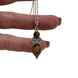 Tigers Eye Solid 925 Sterling Silver Necklace