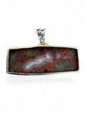 Seam Agate Solid 925 Sterling Silver Pendant