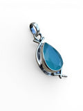 Blue Chalcedony Solid 925 Sterling Silver Pendant