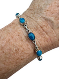 Paraiba Blue Opal Solid 925 Sterling Silver Bracelet