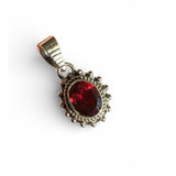 Garnet Solid 925 Sterling Silver Pendant