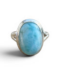 Caribbean Larimar Solid 925 Sterling Silver Ring 6.5