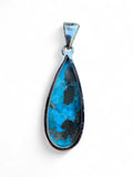 Kingman Turquoise w Pyrite Solid 925 Sterling Silver Pendant