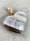 Owyhee Opal Heart Solid 925 Sterling Silver Pendant