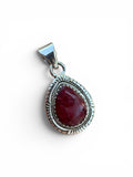 Ruby Solid 925 Sterling Silver Pendant