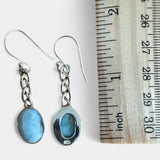 Caribbean Larimar Solid 925 Sterling Silver Earrings