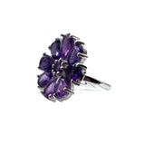 FLOWER African Amethyst Solid 925 Sterling Silver Ring 7