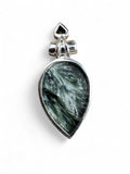 Seraphanite Angel Stone Solid 925 Sterling Silver Pendant