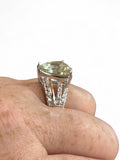 Prasiolite Green Amethyst Solid 925 Sterling Silver Ring 6