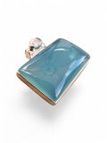 Aqua Chalcedony & Rainbow Moonstone Solid 925 Sterling Silver Pendant