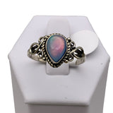 Aurora Opal Solid 925 Sterling Silver Ring