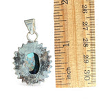 Kingman Blue Copper Turquoise Solid 925 Sterling Silver Pendant