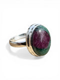 Ruby Fuchsite Solid 925 Sterling Silver Ring 8