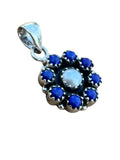 Blue Lapis & Pearl Solid 925 Sterling Silver Pendant